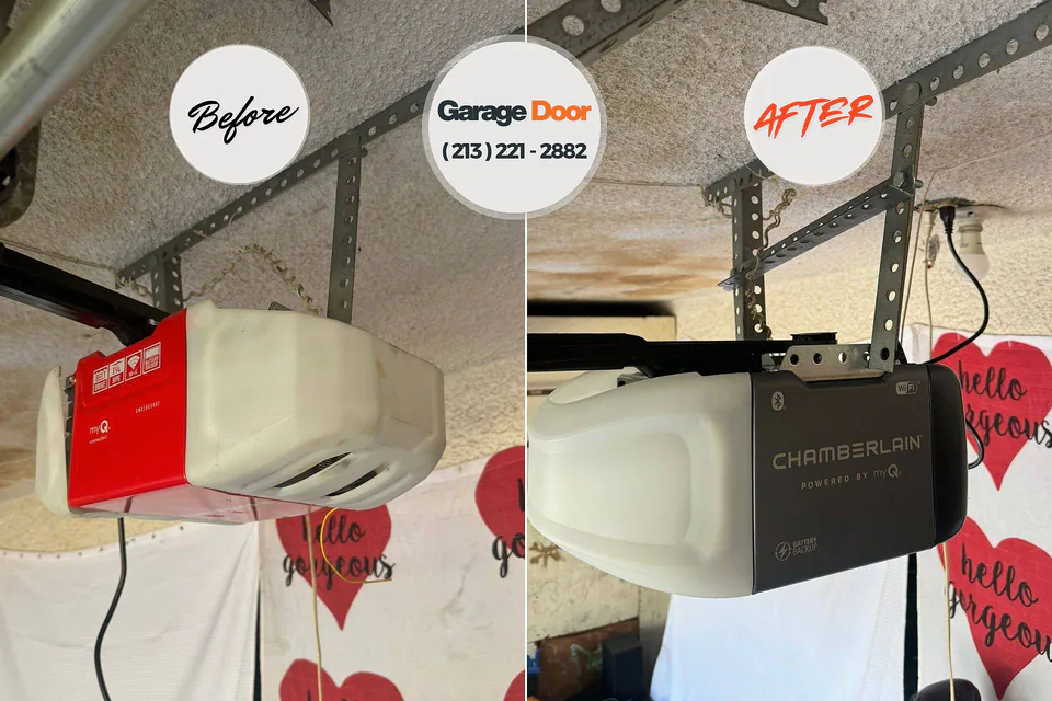Before and after: garage door repair Fair Oaks, GA